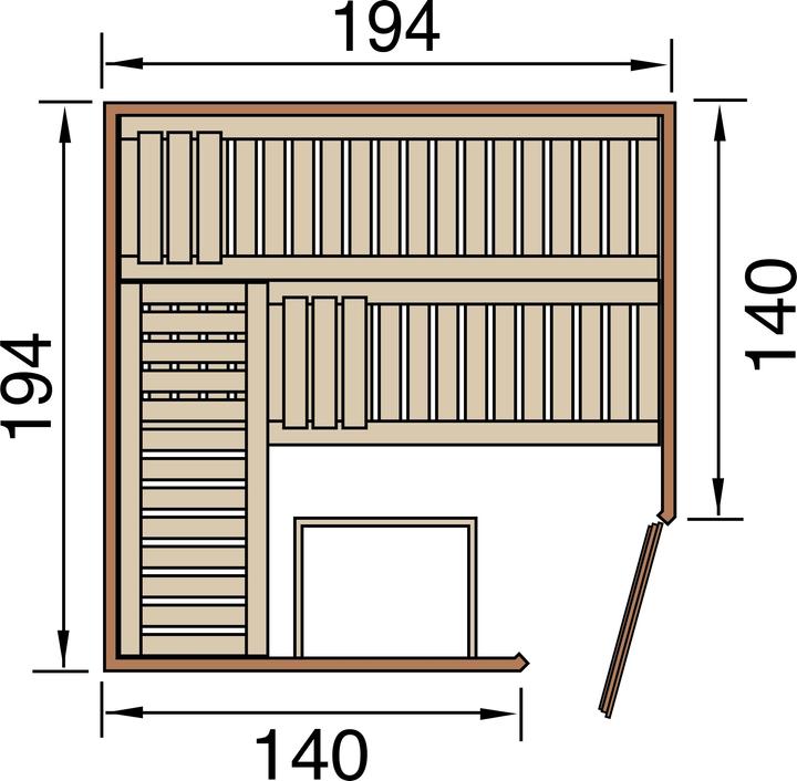 Produktbild Weka Holzbau Element-Ecksauna VARBERG 3 HT (Ohne Ofen)
