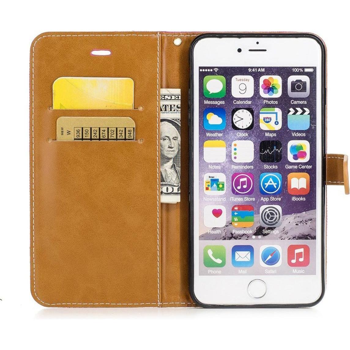 Thumbnail - König Design Hülle Handy Schutz für Apple iPhone 6 / 6s Case Cover Tasche Wallet Etui Bumper (Apple iPhone 6), Smartphon...