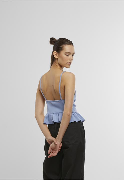 Produktbild Urban Classics Ladies Waffle Pique Ruffle Top - 137877 (XL)