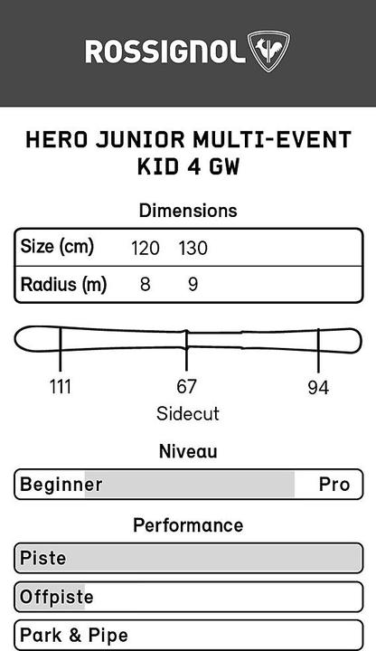 Produktbild Rossignol Hero Multi-Event Kinder Ski Set 22/23 (120 cm, Mit Bindung)