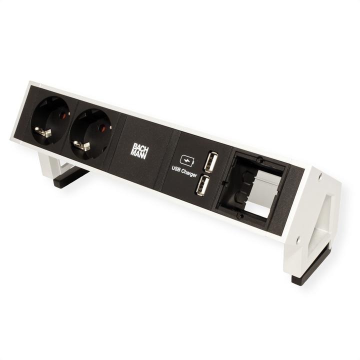Actual product image Bachmann DESK2 tabletop Power strip (2x, CEE 7/3)