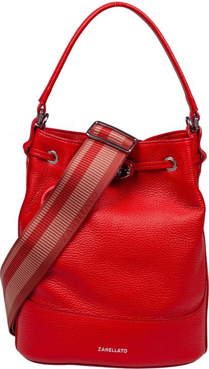 Actual product image Zanellato monda daily day s leather bucket bag red color