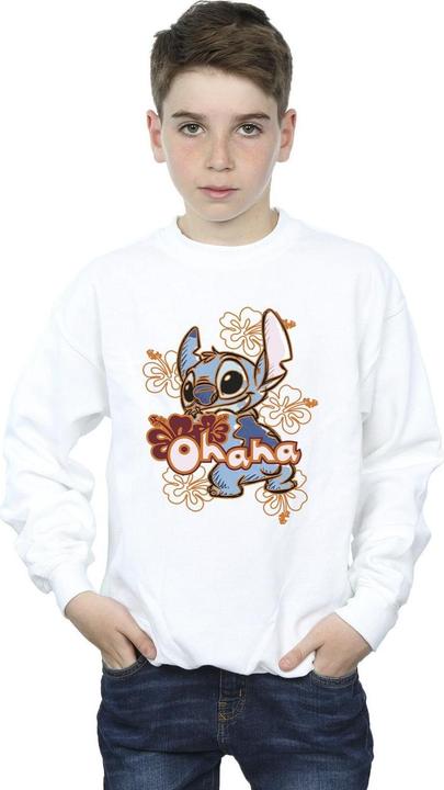 Produktbild Disney Lilo And Stitch Ohana Orange Hibiscus Sweatshirt Jungen (152, 158)