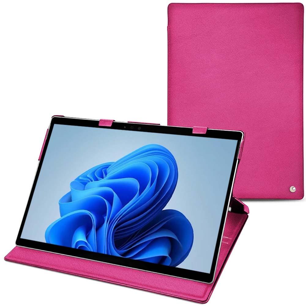 Noreve Lederschutzhülle vertikal (Microsoft Surface Pro 8), Tablet Hülle, Rosa