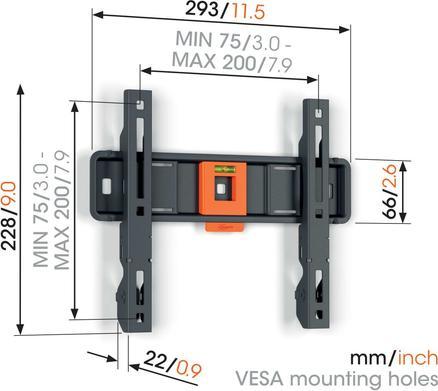 Image du produit Vogels TVM 1205 FIXE PETITE TAILLE (Mur, 50", 30 kg)