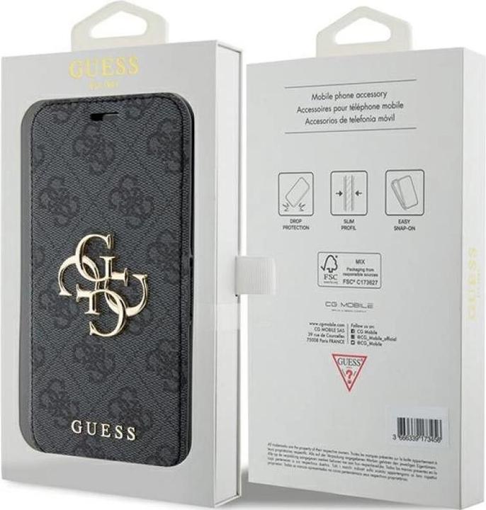 Immagine prodotto Guess GUBKP15L4GMGGR iPhone 15 Pro 6.1" szary/grey book 4G Metal Logo (Apple iPhone 15 Pro)