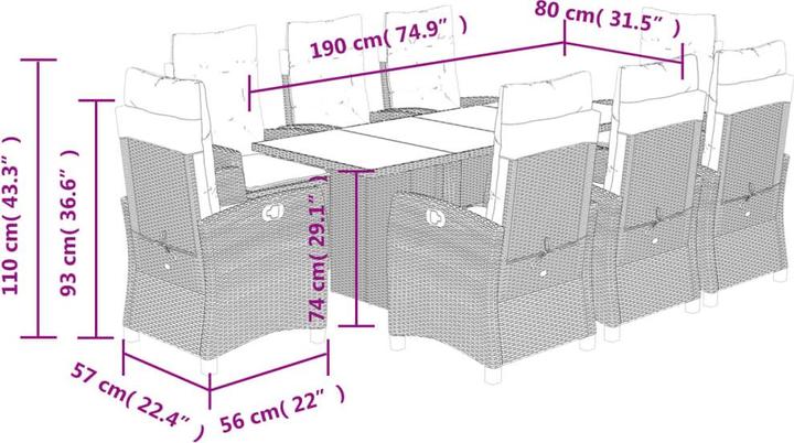 Produktbild vidaXL Garten Essgruppe