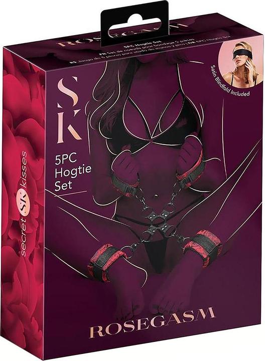 Actual product image Secret Kisses Rosegasm 5 Piece Hogtie Set, Black, One Size