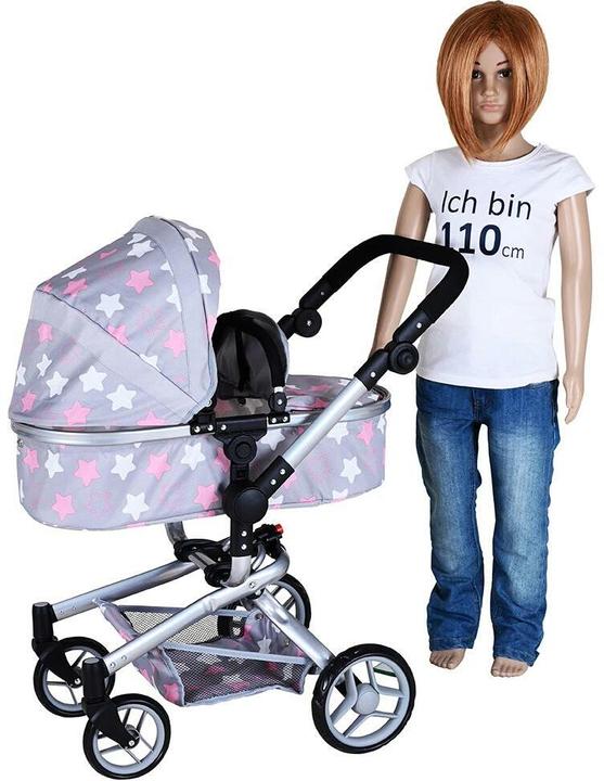 Actual product image Knorrtoys Puppenwagen Boonk - "star grey pink"