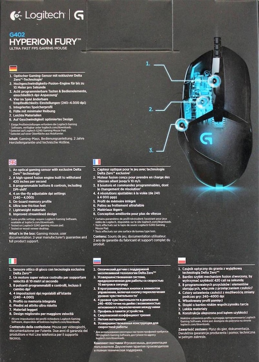 Actual product image Logitech G G402 Hyperion Fury (Cable)