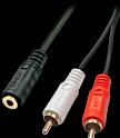 Produktbild Lindy Audio-Adapterkabel mit 2x RCA an 3,5mm Klinkenstecker (0.25 m, 3.5mm Klinke (AUX), Cinch)