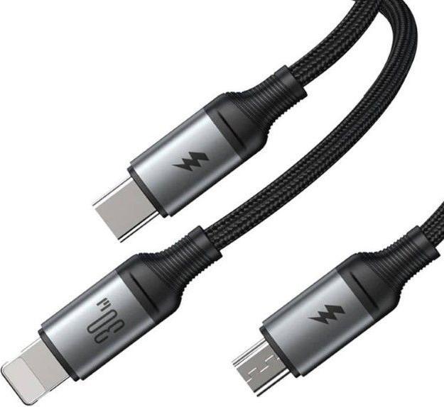 Produktbild Joyroom Cable Speedy USB SA21-1T3, 3 in 1/ 30W/Cable 1.2m (black) (1.20 m, 30 W)