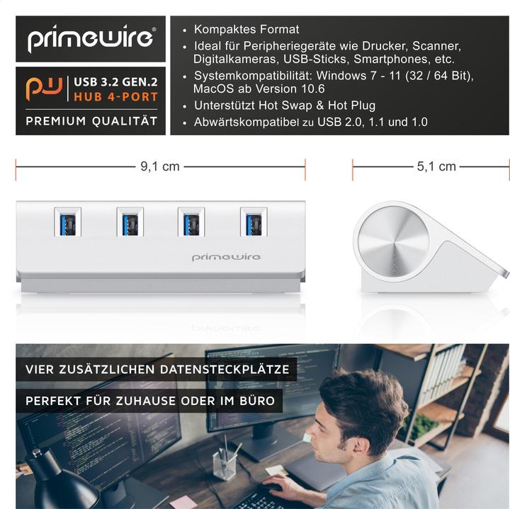 Image du produit Primewire Verteiler (USB-A, 4 Ports)