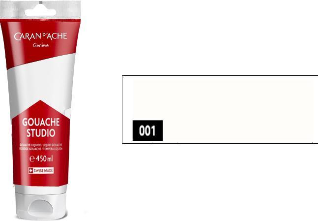 Caran d'Ache Gouache Studio Tube 450ml Weiss 001 (Blanc, 450 ml)