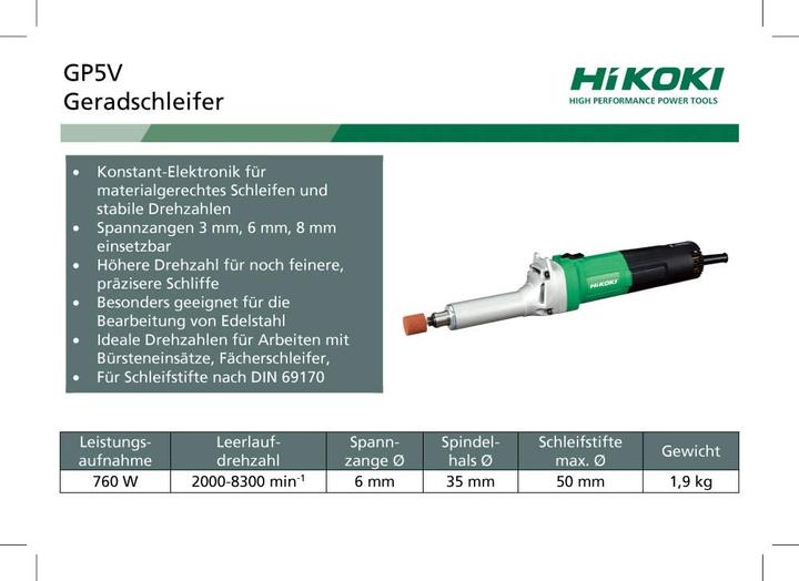Produktbild Hikoki Gradschleifer 760W (Geradschleifer, 760 W)