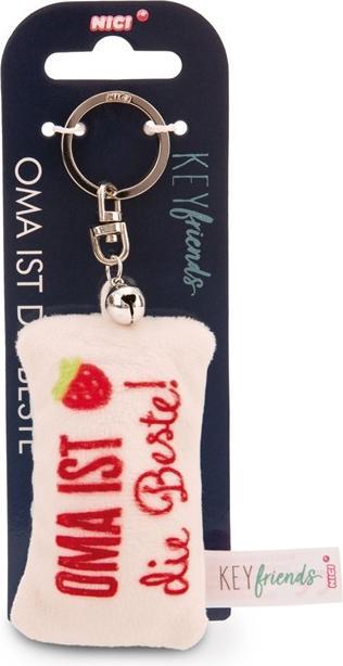 Actual product image Magni NICI Schlüsselanhänger Mini Plüschkissen Oma ist die Beste! mit Glöckchen 8cm