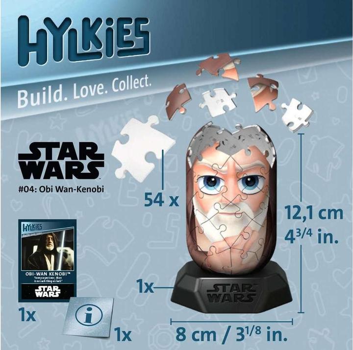 Produktbild Ravensburger Hylkies: Die neue Sammelfigurenreihe zum selbst zusammenbauen. Figur #04 - Obi-Wan (54 Teile)