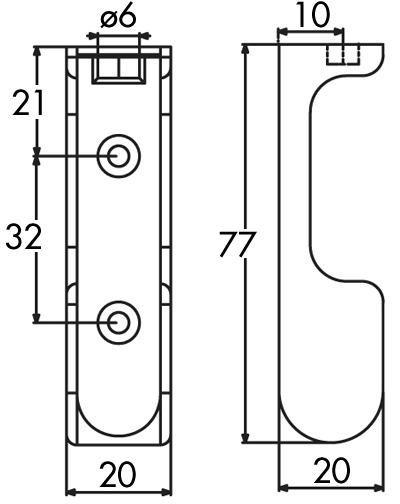 Immagine prodotto Werkstarck Supporti per tubi 77/20/20mm cromato luc