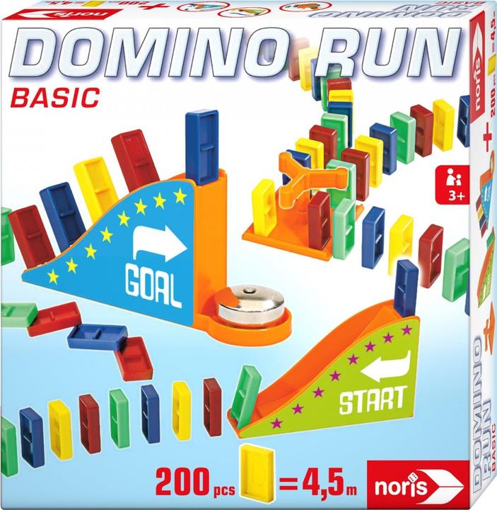 Immagine prodotto Noris 606062022 Domino Run Basic - Set con 200 pietre e una rampa per un gioco impressionante. (Inglese)