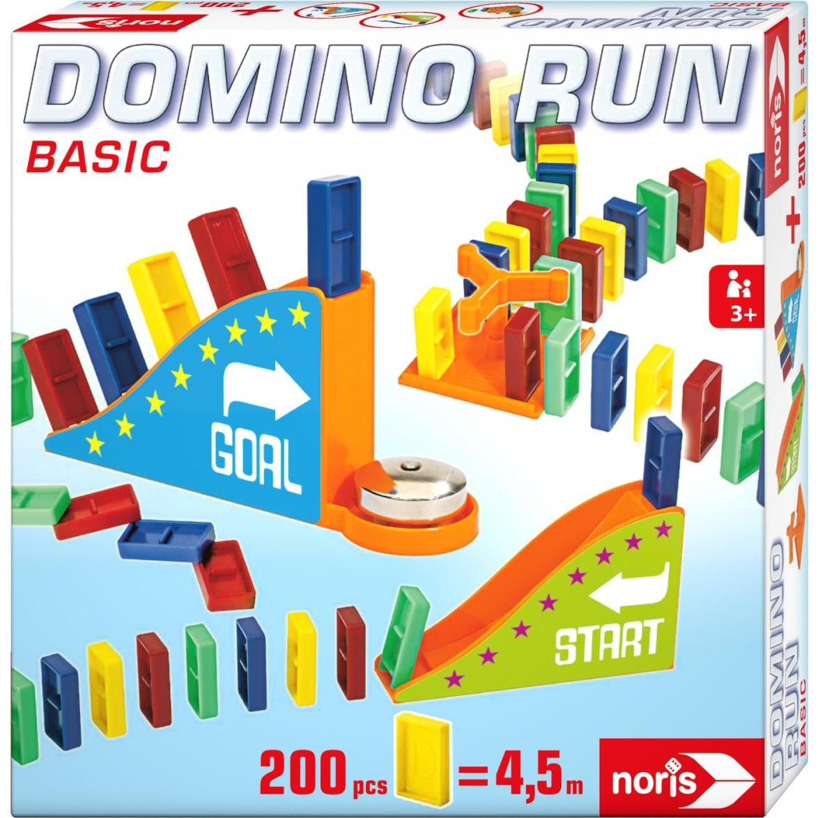 Noris 606062022 Domino Run Basic - Set mit 200 Steinen und Einer Rampe für einen beeindurckenden Par (Englisch)