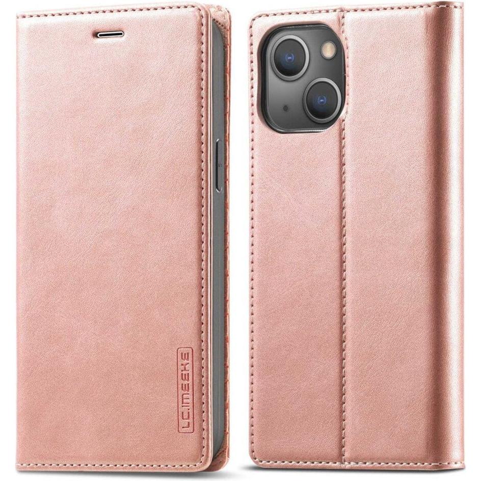 Cover-Discount iPhone 14 Plus - Vintage Flip Case Etui rosa (Apple iPhone 14 Plus), Smartphone Hülle, Rosa