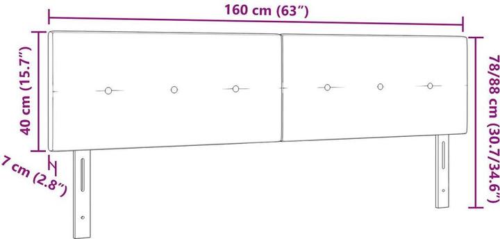 Produktbild vidaXL Polstertes Bett Kopfteil (160 x 7 x 88 cm)