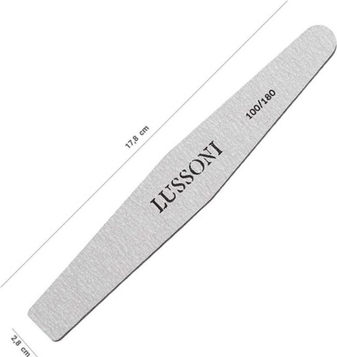 Tools for Beauty T4B LUSSONI Trapezoid Professional Nail Files 100/180 Grit - Pack of 25