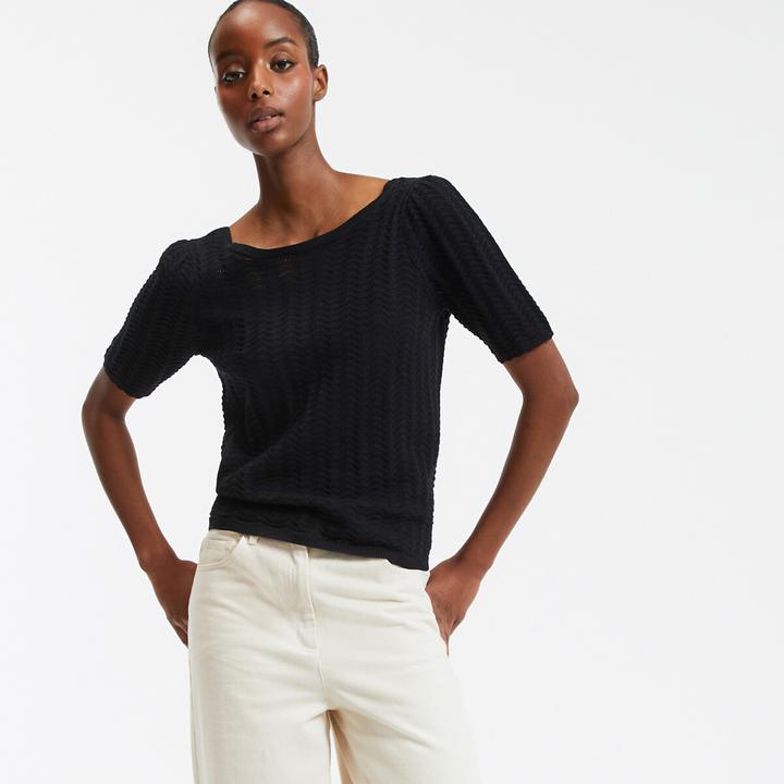 Produktbild La Redoute Collections Feinstrickpullunder mit rundem Ausschnitt (S)