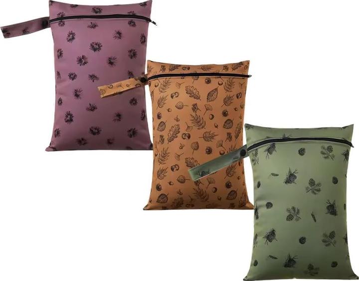 ASMI 3 Stück Wetbags Windeltaschen 36x26cm Autumn Leaves