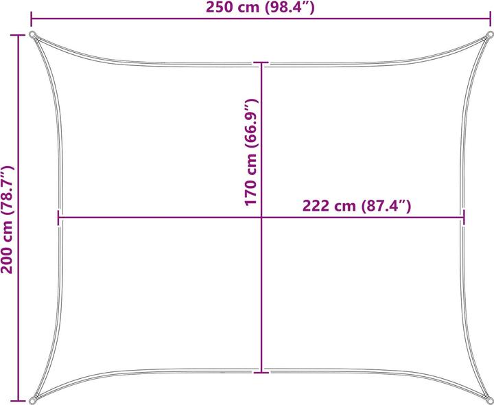 Actual product image vidaXL Outdoor Sonnenschutz Markise (250 x 200 cm)