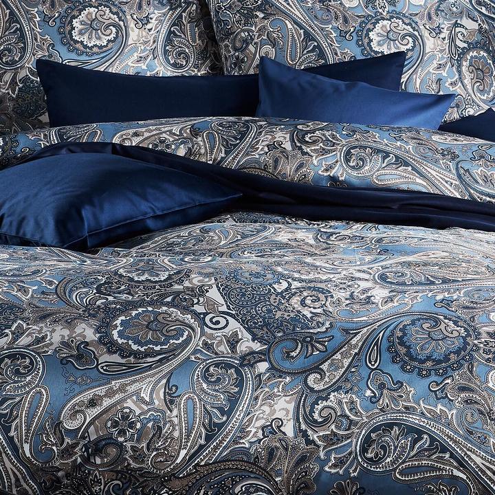 Produktbild Traumschlaf Mako-Satin Bettwäsche Modern Classic Heerlen indigo (Bettwäsche Set, 200 x 200 cm)