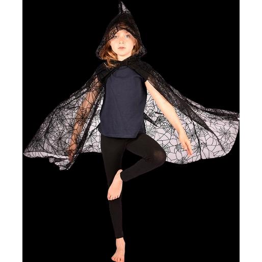 Thumbnail - Den Goda Fen, Cap, Spiderweb Cape (98-128 cm) (F7763), Transparent, (98, 102, 104, 106, 116, 122, 128, 125 C, 115 C, 105...