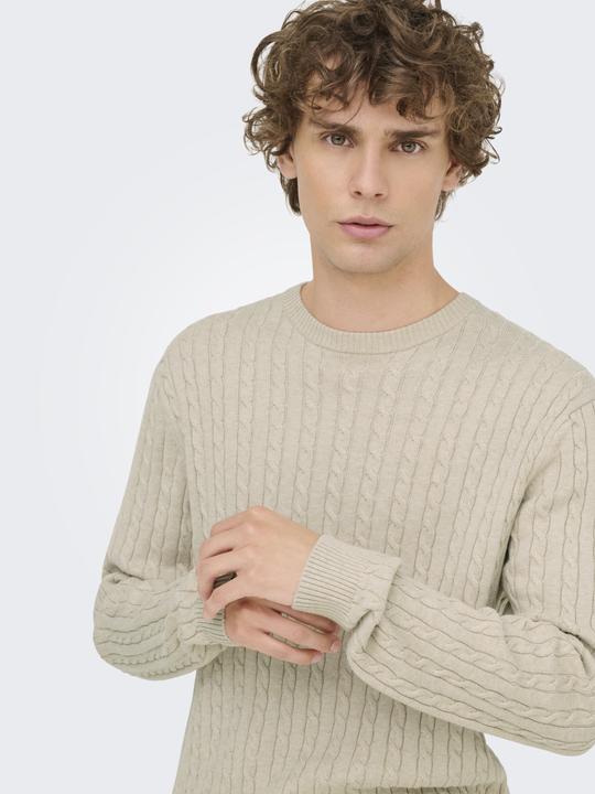 Produktbild Only & Sons Onsloui Reg 12 Cabel Crew Knit Noos (S)