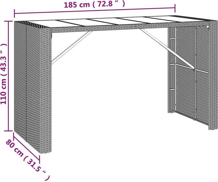 Actual product image vidaXL Gartenbar Set (185 x 80 x 110 cm)