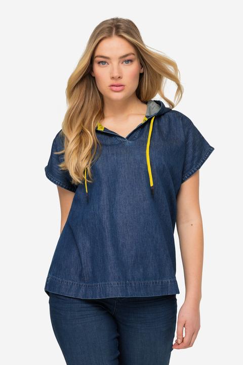 Produktbild Laurasøn Jeansbluse, Kapuze, V-Ausschnitt (XXL)