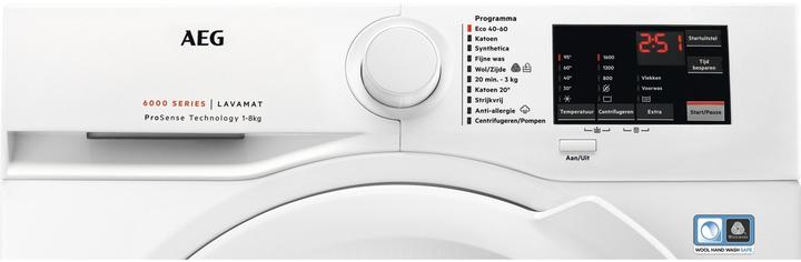 Produktbild AEG LF628600 6000 serie ProSense - Wasmachine - 8 kg (8 kg, Links)