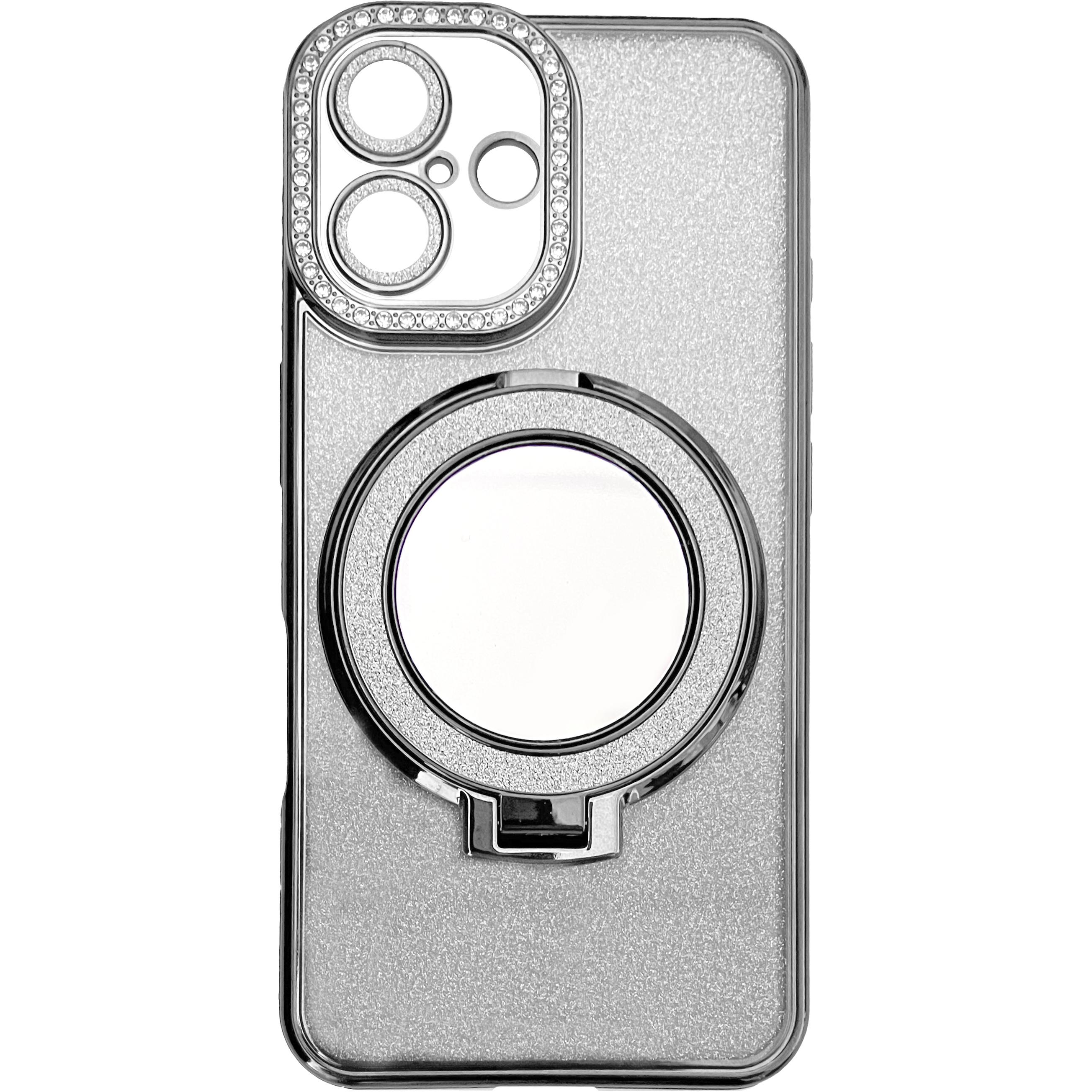 Peter Jäckel OHLALA! Back Cover Glamour Mirror (Apple iPhone 16), Smartphone Hülle, Silber