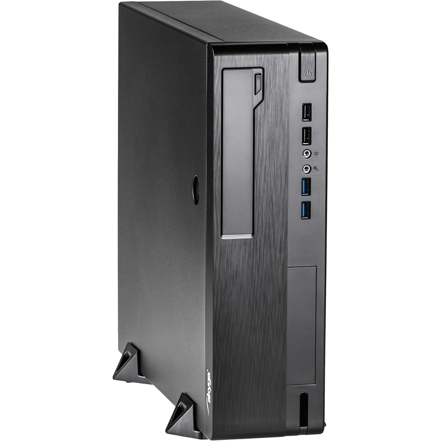 Akyga AK-502-02BK Computer-Gehäuse Midi Tower (mATX, Flex-ATX), PC Gehäuse, Schwarz