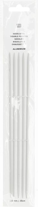Rico Strumpfstricknadeln, 2.50 mm, 20 cm, Aluminium