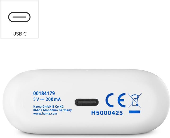 Actual product image Hama Passion Clear II in-ear headphones white (ANC, 20 h, Wireless)