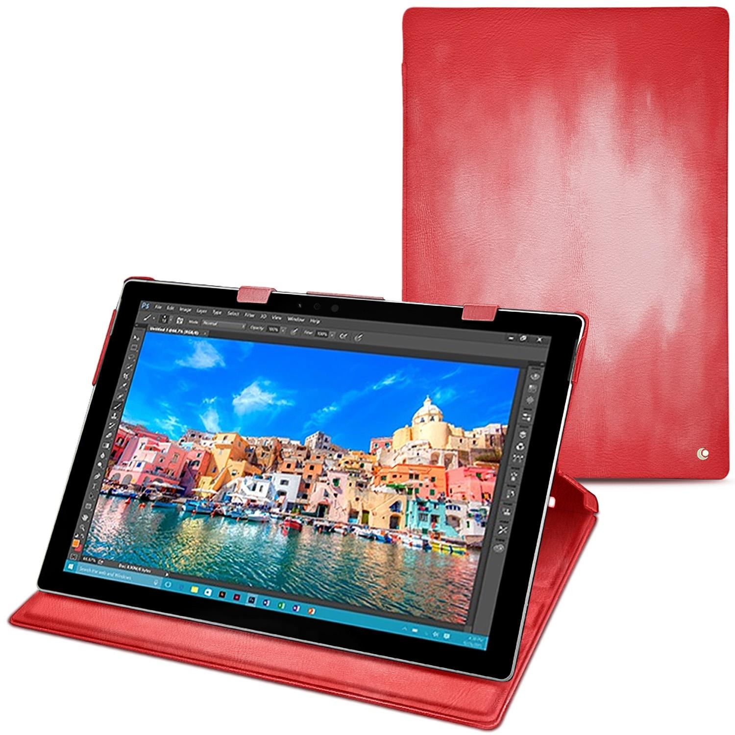 Thumbnail - Noreve Lederschutzhülle vertikal (Microsoft Surface Pro 4), Tablet Hülle, Rosa