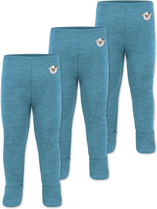 Produktbild Normani 3er Pack Baby Merino Hose mit Füssen - 9541 (74)