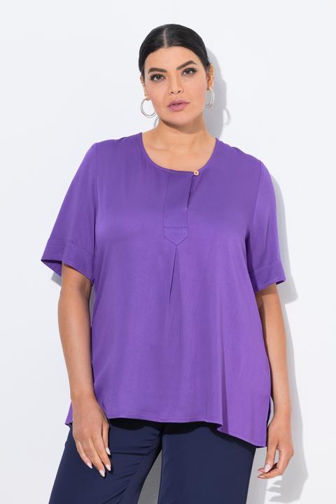 Produktbild Ulla Popken Shirtbluse, Steppeinsatz, A-Linie, Halbarm (60)