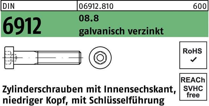 Actual product image Reyher Cheese head screw DIN 6912 with hexagon socket M 16 x 25 8.8 galvanised (50 Screws per piece)