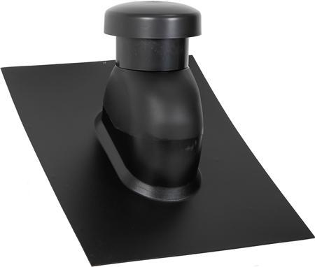 Produktbild Sabetoflex Universal-Lüftungskappe 125 mit ABS-Grundplatte für Pappdach, Ø125 mm für Dachneigung 5-4