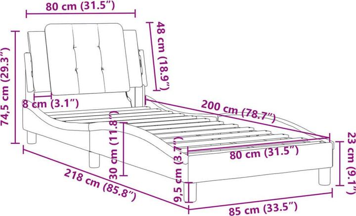 Image du produit vidaXL Bettgestell (80 x 200 cm)