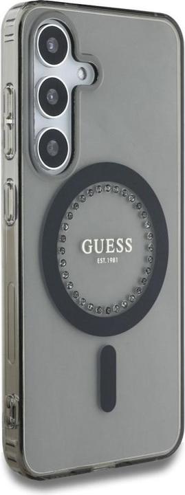 Actual product image Guess Etui Rhinestones Printed Classic Logo MagSafe Samsung Galaxy S25 czarny (Samsung Galaxy S25)