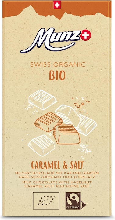 Image du produit Munz Barre de chocolat Organic Caramel & Salt 100 g (100 g)
