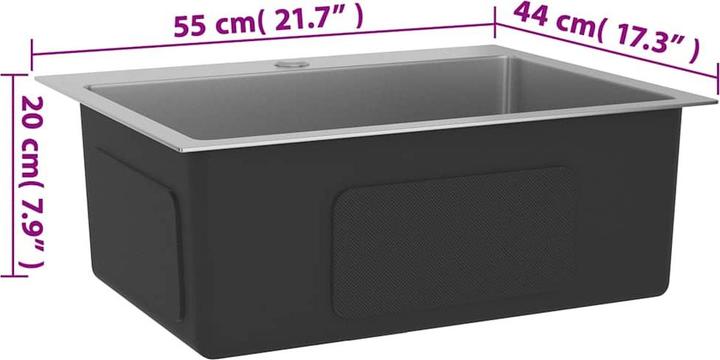 Actual product image vidaXL Küchenspüle (Fitted sink, 44 cm, 55 cm)