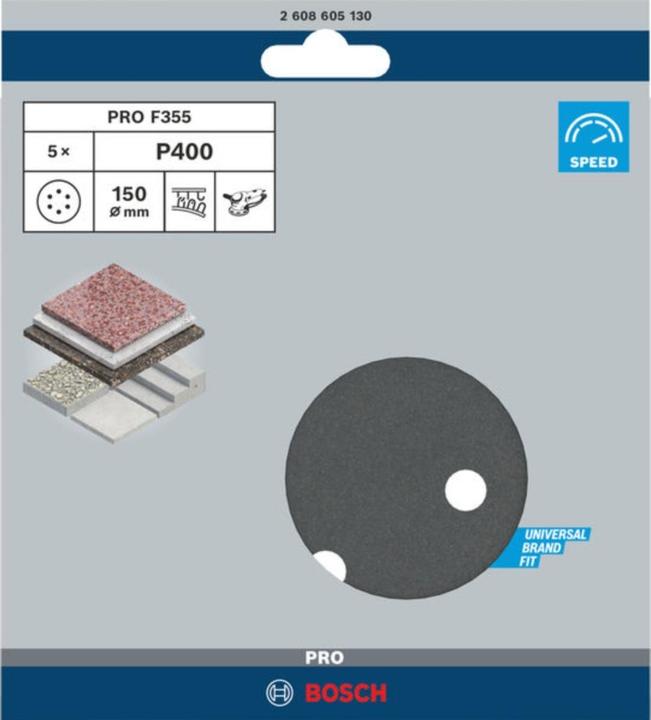 Actual product image Bosch Professional Zubehör PRO F355 sanding sheet, 150 mm, G400 (400)